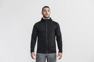 Nobull Quilted Zip-up Men's Jackets Black | Australia (ON4908)